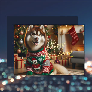 Merry Christmas Photo Foil Holiday Card