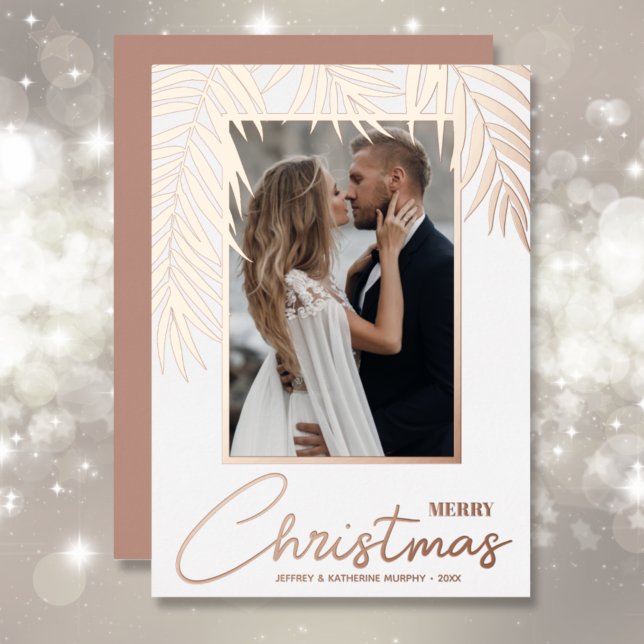 Merry Christmas Photo Foil Holiday Card (Creator Uploaded)
