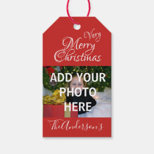 Merry Christmas Photo Gift Tags