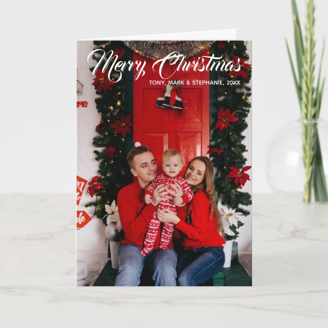 Merry Christmas Photo Greeting Card Holiday Wishes (Front)