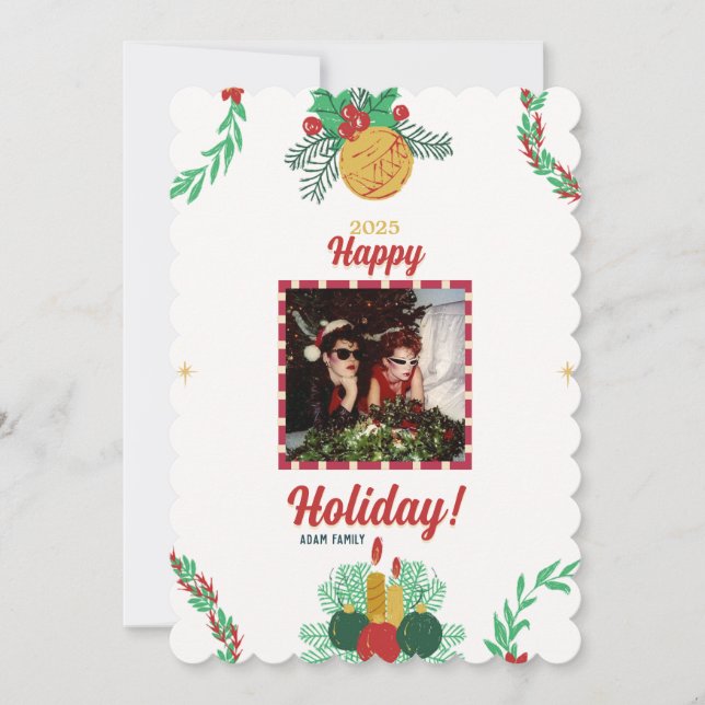 Merry Christmas Photo Holiday Card (Front)