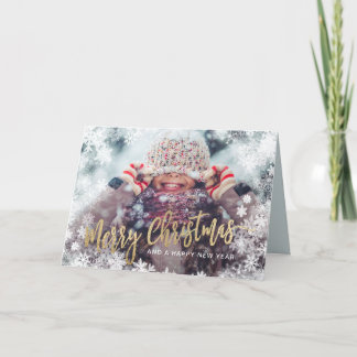 Merry Christmas Photo Holiday Card Snow
