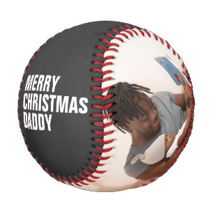 Merry Christmas Photo Holiday Gift Personalised Baseball