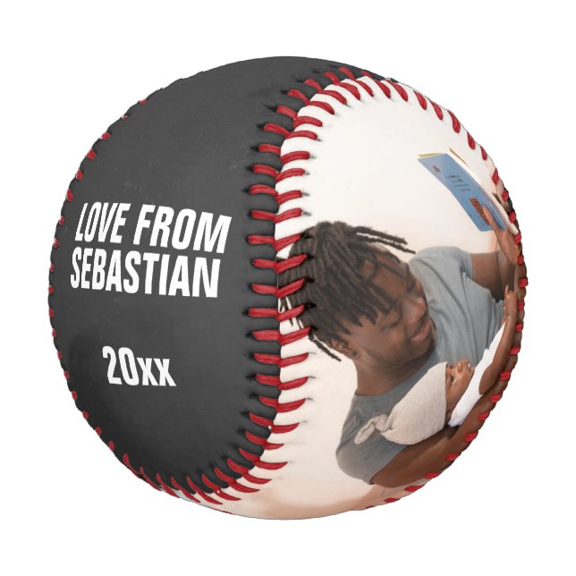 Merry Christmas Photo Holiday Gift Personalised Baseball (Angled)