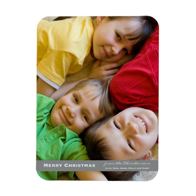 Merry Christmas Photo Magnet (Vertical)