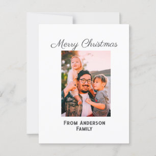 Merry Christmas photo modern love simple family mo Postcard