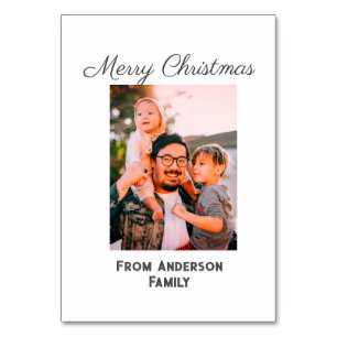 Merry Christmas photo modern love simple family mo Table Number