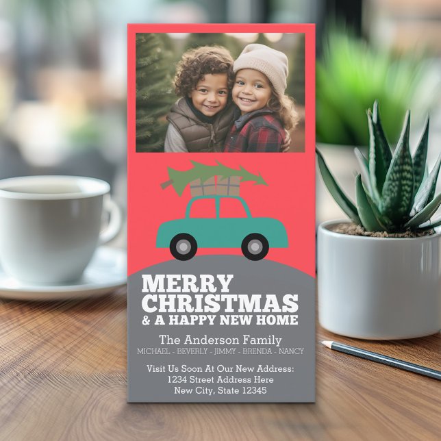 Merry Christmas Photo - New Home Address Moving Holiday Card (Classic Christmas Photo Card)