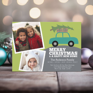 Merry Christmas Photo New Home Address Moving Holiday Card