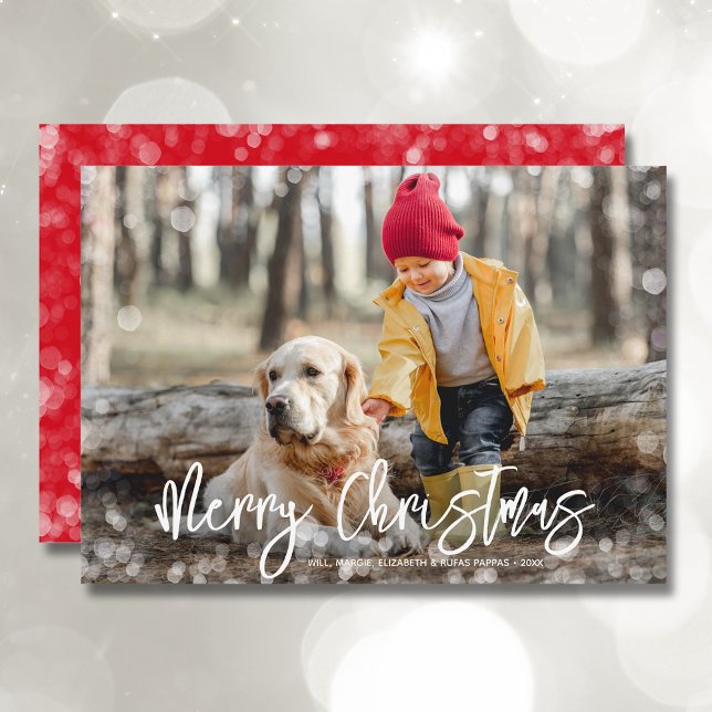 Merry Christmas Photo Red Holiday Card (Creator Uploaded)