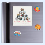 Merry Christmas Photo Red Refrigerator Magnet<br><div class="desc">The greeting cards that your friends and family will keep and enjoy for years to come! Can't pick just one or two of your favourite family photos? These 5.25" x 5.25" refrigerator magnets feature placeholders for 10 of your favourite photos, family name and year. The photos are all round in...</div>