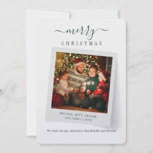 Merry Christmas Photo Script Modern Festive Holiday Card