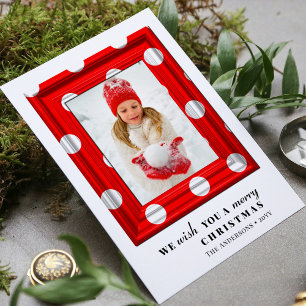 Merry Christmas Photo Simple Red Holiday Frame