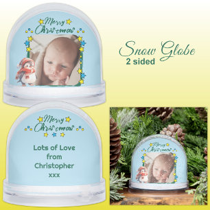 Merry Christmas photo stars blue Snowglobe