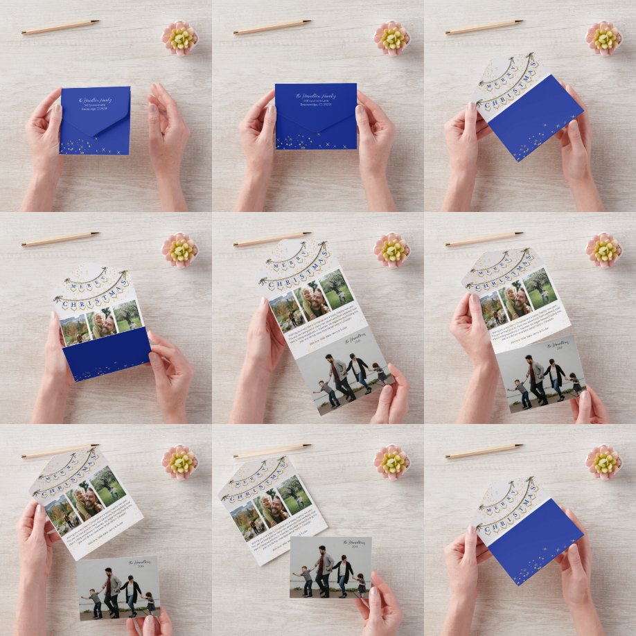 Merry Christmas Photo Tri-fold All in One Card