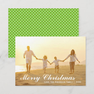 Merry Christmas Photo w/Green Dots - 3x5 Card
