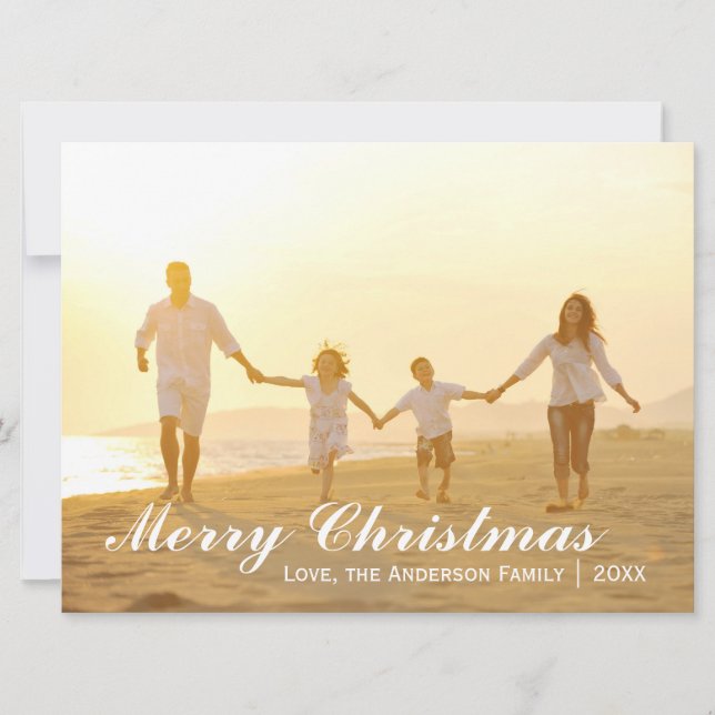 Merry Christmas Photo w/Green Dots - 6x8 Card (Front)