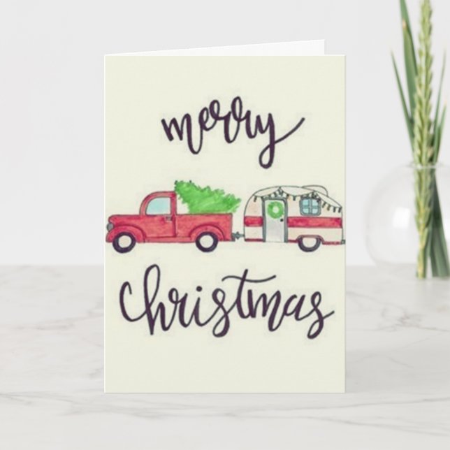 MERRY CHRISTMAS PICK-UP STYLE HOLIDAY CARD (Front)