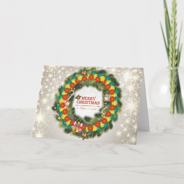 Merry Christmas Pickleball 1 Card (Front)