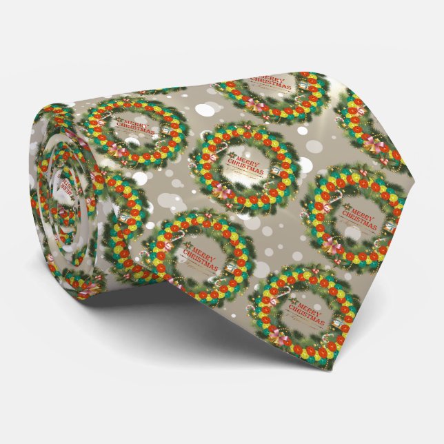 Merry Christmas Pickleball 1 Tie (Rolled)