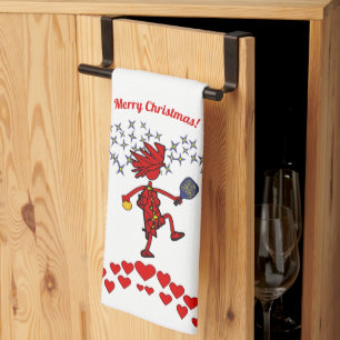 Merry Christmas Pickleball Kitchen Towels