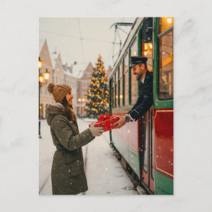 Merry Christmas Picture design gifts giving Postcard