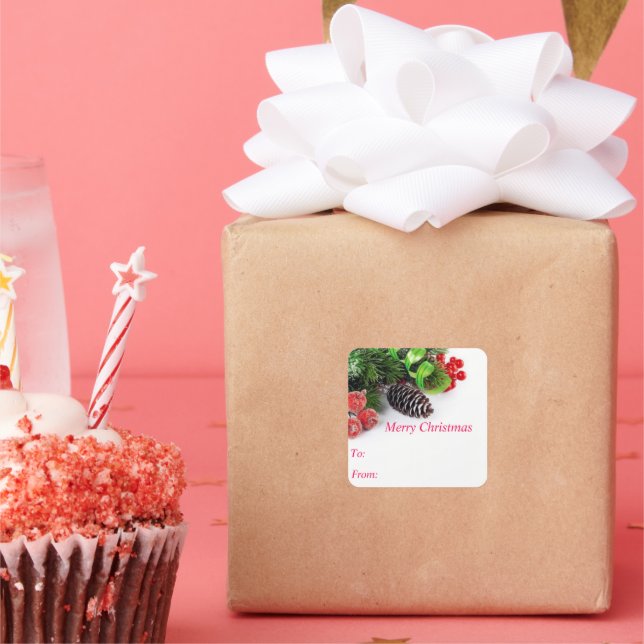 Merry Christmas Pine Cone Stickers (Party)