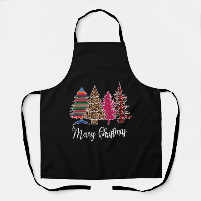 Merry Christmas Pine Tree Apron (Front)