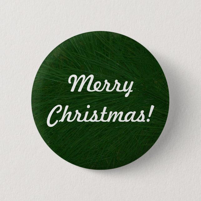 Merry Christmas Pine Tree Close Up 6 Cm Round Badge (Front)