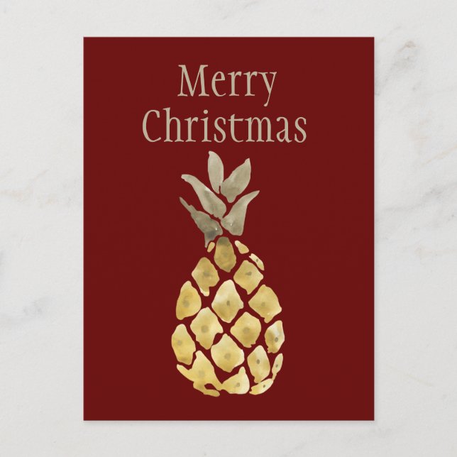 Merry Christmas Pineapple Holiday Postcard (Front)