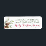 Merry Christmas Pinecone Christmas  Return Address Label<br><div class="desc">Merry Christmas Pinecone Christmas label
These watercolor holiday pine cone greenery labels are perfect for all your correspondence.</div>