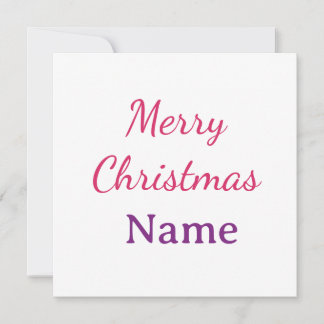 merry christmas pink blue name simple holidays pas invitation