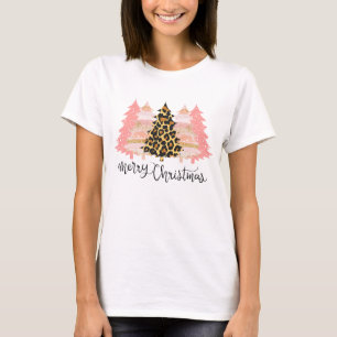 Merry Christmas, Pink Christmas Trees T-Shirt