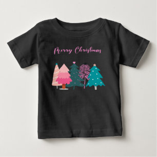 merry christmas pink christmas trees throw pillow baby T-Shirt