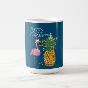 Merry Christmas Pink Flamingo Christmas Coffee Mug