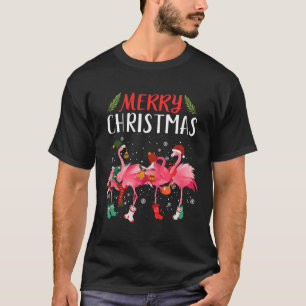 Merry Christmas Pink Flamingo Christmas Tree Xmas  T-Shirt