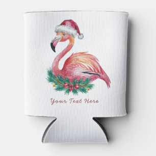  Merry Christmas Pink  Flamingo Personalised  Can Cooler