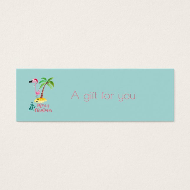 Merry Christmas Pink Flamingo With Palm Tree Gift (Front)