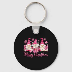 Merry Christmas Pink Gnome Xmas Matching Family Wo Key Ring