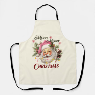 Merry Christmas - Pink Santa Apron