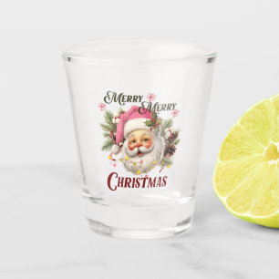 Merry Christmas - Pink Santa Shot Glass