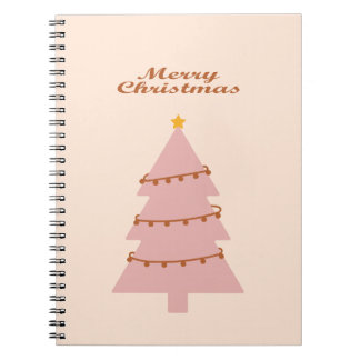 Merry christmas pink tree notebook