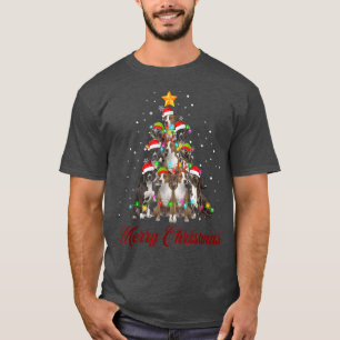 Merry Christmas Pitbull Dog Christmas Tree T-Shirt