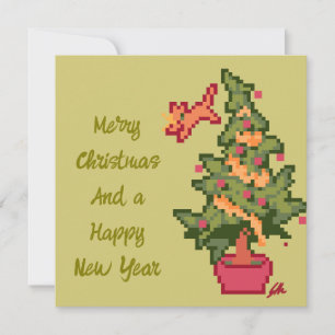 Merry Christmas, Pixel Art, Pixel Art Holiday Card