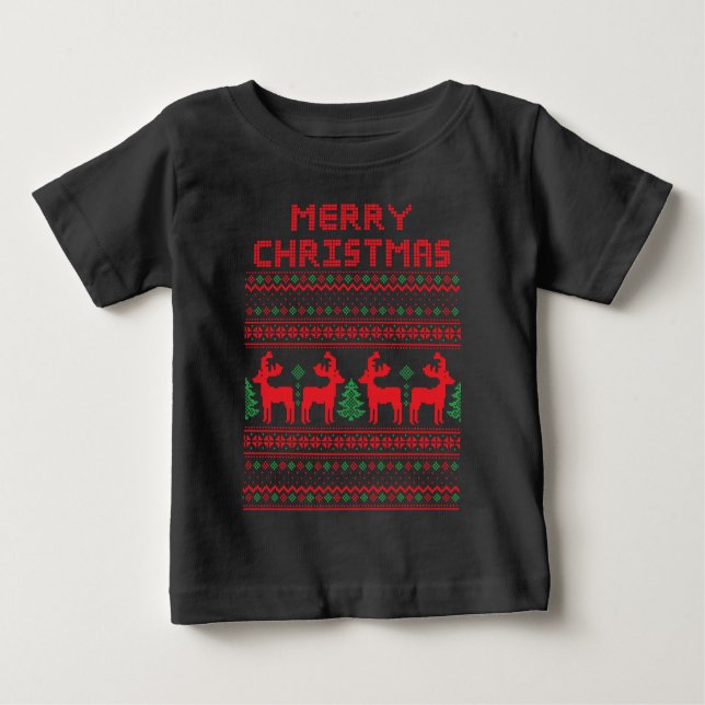 MERRY CHRISTMAS PIXEL ART STYLE T-Shirt (Front)