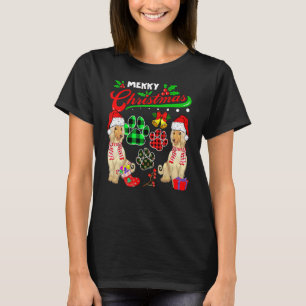 Merry Christmas Plaid Dog Paws Two Santa Afghan Ho T-Shirt