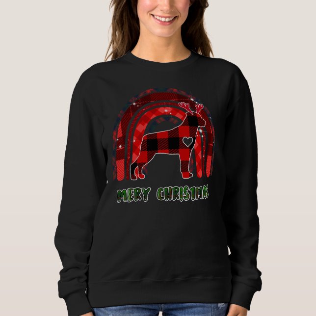 Merry Christmas Plaid   Rottweiler Dog Christmas P Sweatshirt (Front)