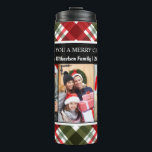 Merry Christmas Plaid Tartan Photo Collage Thermal Tumbler<br><div class="desc">This product is a unique item designed to celebrate Christmas. Delight your loved ones with this perfect gift that captures the spirit of the season. Celebrate the magic of Merry Christmas with this customisable product and create cherished memories that will be treasured for years to come. It can also be...</div>