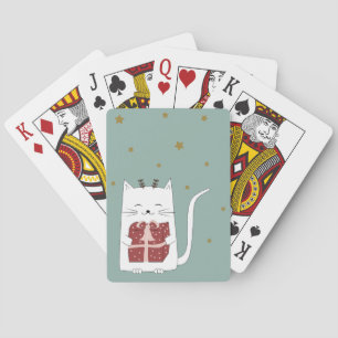 Merry Christmas Playing Card Deck Cat
