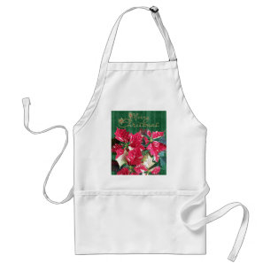 Merry Christmas Poinsettia Apron